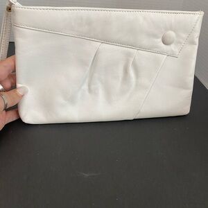 Genuine Leather Elegant White Clutch